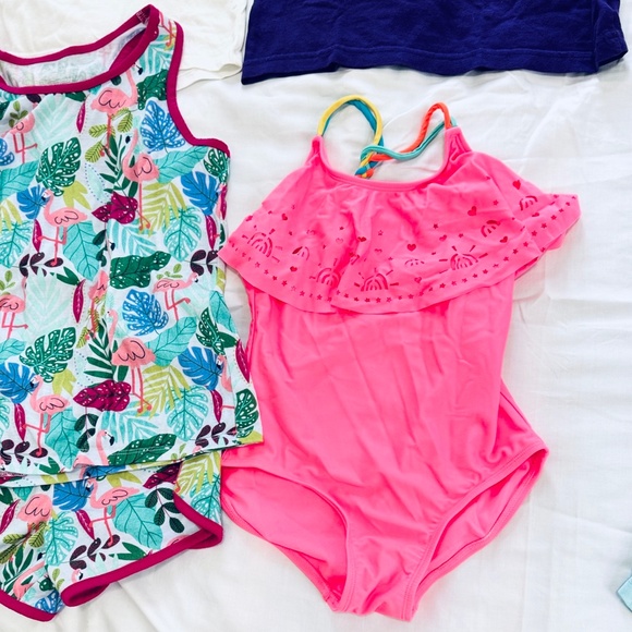 Mix Lot of 7 Cat & Jack TCP Disney Girls Shirts PJs Bathing Suit Sz 7/8 Clothes - Picture 3 of 6